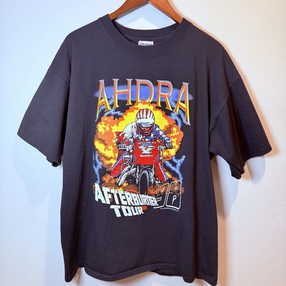 AHDRA Afterburner Tour 1998 Rare Shirt Size XL Black Racing Vintage Cycle